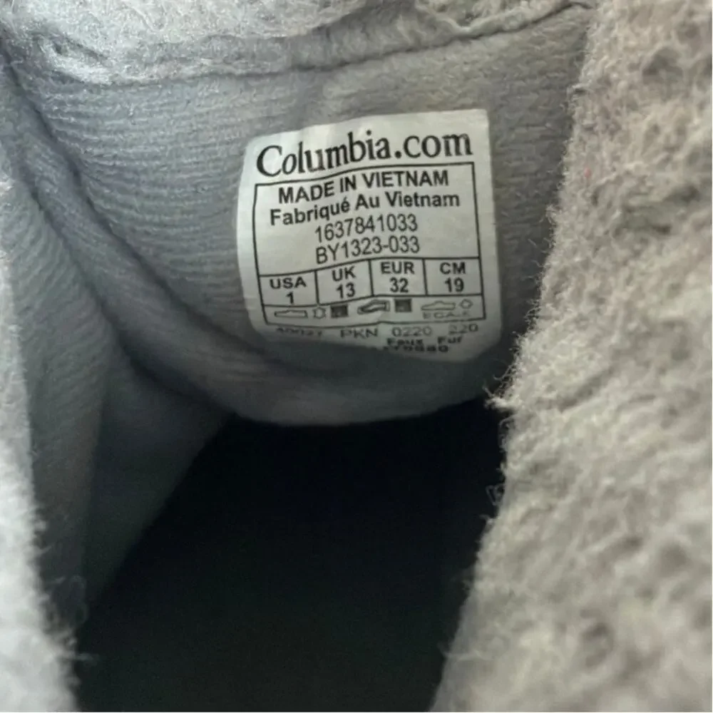 Columbia Girls Waterproof Boots Size 1 Insulated Snow Winter Rope Tow